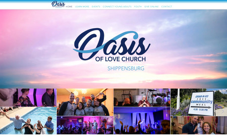 Oasis of Love Church: Website designed and created by JUST-IN-TIME Design.