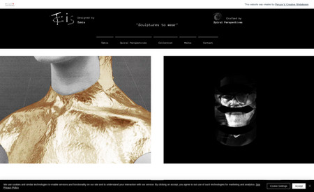 Takis Collection: A website for the jewelry collection designed by the famous artist TAKIS and made with great respect. Technical challenge were the 30 years old photo's.