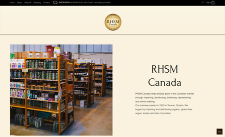 RHSM Canada: Designed and developed this ecommerce shop selling healthy snacks in Toronto.