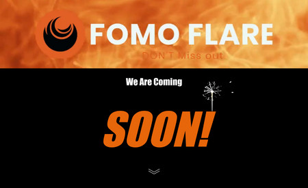 Fomo Flare - Landing page - US: For this site, we created their landing page.