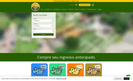 Brasilia Resort: Criação do portal de reservas online, venda de tickts on line para day use, espaço vip e eventos. portal 100% automatizado com sistemas de recebimento integrado.