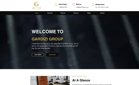 Gardizi Group : have done with.
01: Logo design.
02: Complete and sleek website design.
03: A brand new design.
04: Added booking app. Contact forms etc.
05:Images as per them of website.
06:Videos as per theme of website.
17: very unique design.
18:Responsive design.

