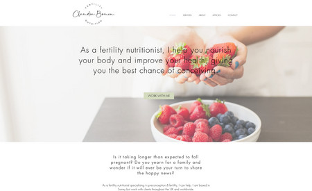 CBFertilityNutrition: Client: CB Fertility Nutrition - Surrey Nutritionist Specialising in Preconception & Fertility

Project: Brand Identity Design /  Personal Branding Photography / Wix Website Design