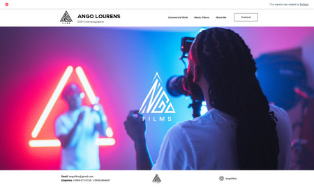 Angofilms: Portfolio website for videographer Ango films.