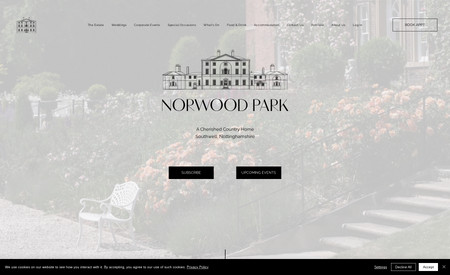 Norwood Park 2023: Adobe XD design of sitemap, desktop, mobile and tablet design - rolled out over 5 months using Wix-Editor-X
