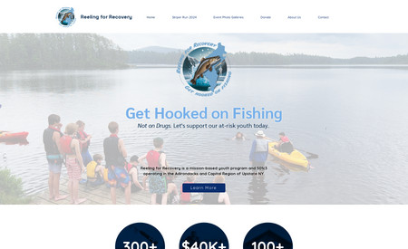 Reeling for Recovery: This Non-Profit Start-up needed a more professional web presence to gain sponsors and ultimately grow the organization from 1 event to 6 events per year! Wix Events platform and Wix eCommerce in use. 