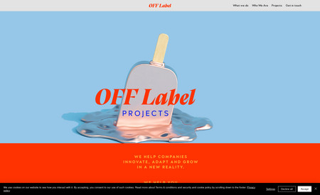 OFF Label: For Off Label har vi designet profil og logo, samt nettside.