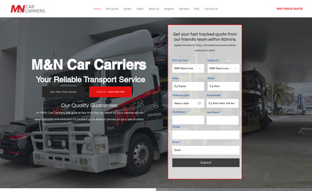 M And N Car Carriers: A brand new client website built from the ground up