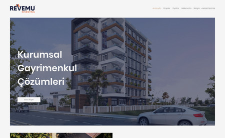 Revemu Investing: We have worked on redesigning the existing premium real estate company&amp;#39;s site. It is now able to list all projects in Alanya/Turkey, necessary information about the company, and all. 