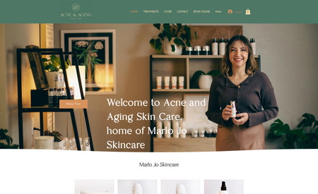 Acne Aging Skin Care: Complete Website Redesign, Ecommerce Setup, Mobile layout optimization, and SEO. Melissa is happy with the updated website.