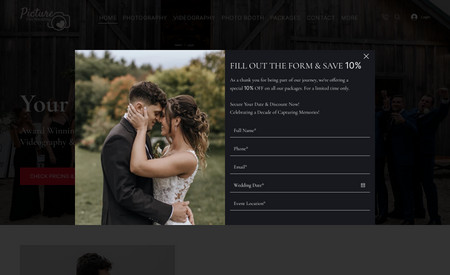 Picture This Wedding: wanted to make their site more professional with a higher conversion rate. 