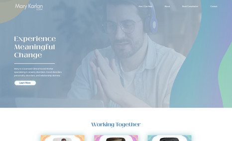 Wellness - Therapist - Karlan Therapy, LCSW Modern and easy to navigate therapy website design...