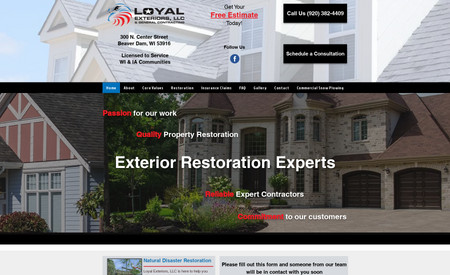 loyalexteriorsllc: Clean Crisp Professional Website. It has gotten him many new customers.