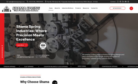 Shamaspring: "Catch the essence of spring manufacturing with our Wix website! Explore our comprehensive range of precision-engineered springs designed for diverse industrial applications. From coil springs to torsion springs, our site showcases our expertise in crafting high-quality, reliable springs that meet stringent industry standards. Discover our custom solutions tailored to your specific needs, supported by our commitment to quality, precision, and customer satisfaction. Whether you're a small business or a large corporation, our Wix website offers a seamless browsing experience to explore our products, capabilities, and services."





