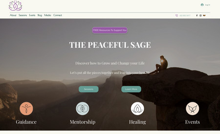 The Peaceful Sage: Website Redesign for booking and membership website.