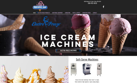 Ice Cream Machines Ohio: Electro Freeze based website for local dealer in Ohio