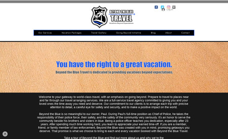 Beyond the Blue Travel: This website was designed for a highly-ranker law enforcement officer who retired and started his own travel agency! 