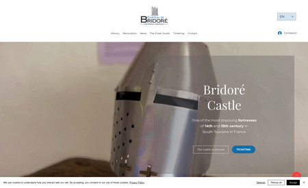 Château de Bridoré - Site web billetterie: Adaptation textes, création graphique, blog, optimisation SEO, configuration Wix Events (billetterie).