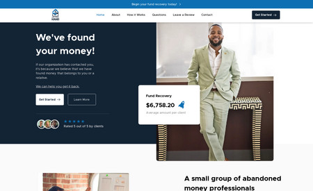 Corporate Website - Helping Hand Funds Recovery: This is a good example of a professional financial website.  It is important to build trust for your visitors and what better way to do so with a clean website that clearly communicates your message.