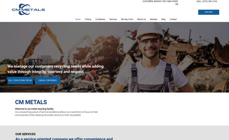 Cm Metals: New Website for Metal Recycling Facility in New Jersey