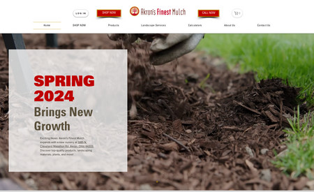 Akrons Finest Mulch: Built a very customized and elaborate online store for deliveries