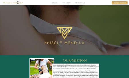 Muscle Mend LA: Website Design and development service