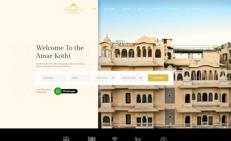 Amar kothi: We had the privilege of working on the 'Amar Kothi' hotel website, where we aimed to create an immersive online experience for potential guests. Our team revamped the website, enhancing its visual appeal and user-friendliness. We incorporated high-quality images and engaging content to showcase the hotel's unique features, rooms, and amenities.

Additionally, we optimized the website for mobile devices, ensuring that visitors could easily explore and book rooms from their smartphones and tablets. We also integrated a secure booking system, allowing guests to make reservations seamlessly.

To enhance the site's search engine visibility, we implemented effective SEO strategies, ensuring that 'Amar Kothi' would appear prominently in search results, attracting more potential visitors.

Overall, our goal was to capture the essence of 'Amar Kothi' and provide a captivating digital representation that entices guests to choose it as their preferred destination. We're proud of the result and believe it will help the hotel achieve greater online success