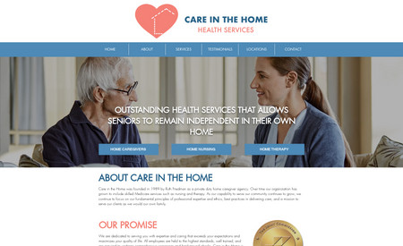 Care in the Home: Website redesign created for Care in the Home. New layout for ease of navigation and user-friendly!