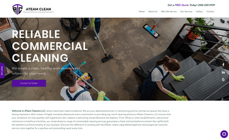 ATeam Clean: Complete website design and development.