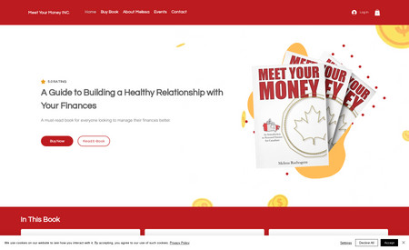 Meet Your Money: The redesign of the "Meet Your Money" website was a collaborative effort with Melissa Ruchogeza, an influential author. The revamped platform, built using the versatile Wix platform, serves as a robust tool for promoting her insightful book and connecting her directly with readers. It also allows fans to effortlessly book and access Melissa's event schedule.

The main focus of the redesign was to improve the website's intuitiveness and user-friendliness. This was achieved by incorporating clear calls-to-action and vibrant visuals, inviting visitors to explore the website's offerings, whether it's purchasing the book or arranging to attend an event.

Considerable thought was put into the selection of color schemes, fonts, and imagery to ensure they reflect Melissa's engaging personality and the ethos of "Meet Your Money". The booking process was also streamlined and integrated seamlessly with the existing system, ensuring a smooth user experience.

The successful transformation of the "Meet Your Money" platform was not just about promoting Melissa's book. It also provided an enhanced interface for facilitating more direct interaction between Melissa and her readers and simplifying event organization.