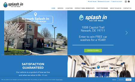 Splash In ECO Car Wash: Splash In ECO Car Wash provides automatic and tunnel car wash services across fifty-plus locations in Maryland, Delaware, and Virginia. The Agency at ICS, hosts continuous meetings with multiple teams from the company, ensuring dedicated service to meet strict brand guidelines and adhere to deadlines during development. They are entrusted with managing the website as well.
