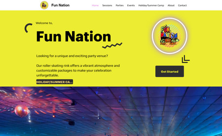 Fun Nation: Redesigned company website for a roller-skating rink and arcade in Louisiana. 
