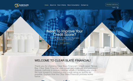 ClearSlate Financial: Custom website, custom mobile site with custom graphics and logo.