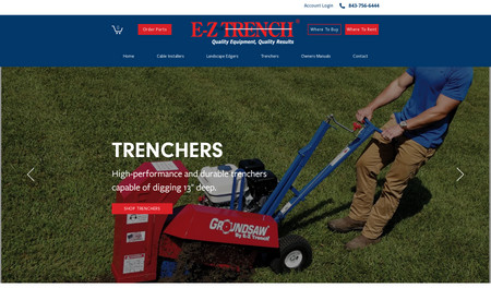 EZ Trench: E-Commerce website design for a nation-wide commercial machinery company, EZ Trench
