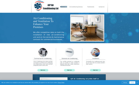 Ajp Airconditioning: A remake of a Joomla! website brough over for cusomer ease of use and no longer requires maintenance or expensive updaes
