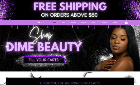 Dime Beauty LLC: Online booking and shopping combo site.