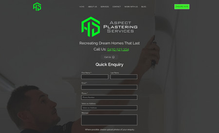 Aspect Plastering: A new website for a local plastering business