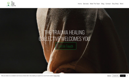 Trauma Healing: Counselling and Support Services. Classic website with enhanced services and team member details. Brought together using calming imagery to encourage clients to reach out and contact the Collective.