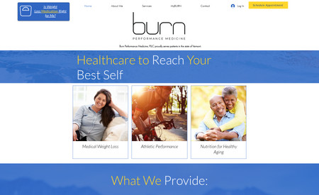 Burn Performance Med: Website Design + SEO for Burn Performance Medicine.