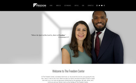 The Freedom Center: Custom Website / mobile Site with custom logo layout. 