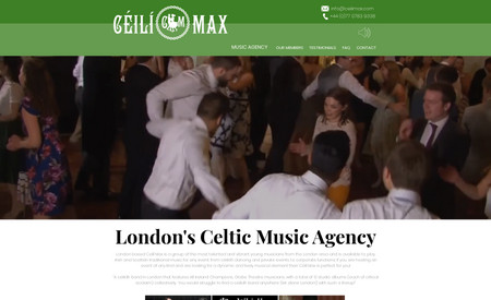 Ceili Max: Bodhran, guitar, low whistle, tin whistle, piano, bouzouki, flute, accordion, fiddle, dhol & dholak drums...with an endless list of instruments the Ceilimax Celtic Music Agency construct several Celtic Music bands to suit any occasion. Their website showcases their incredible talents, testimonials and everything you need to know to book their entertainment.