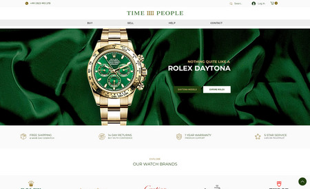 Time 4 People: Website and brand guidelines re-design for a luxury watch company