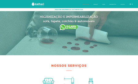 Kathari Higienização: Desenvolvemos esse site para uma empresa que presta serviços de higienização de sofás, tapetes e automóveis, demonstrando serviços e obtendo novos clientes.