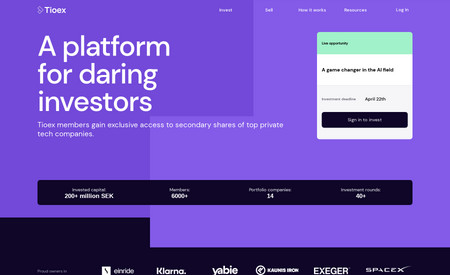 Tioex | A Platform for Daring Investors: Upcode delivered custom coded features and a new design for Tioex and it's online investor portal.
