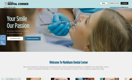 Markham Dental Corne: Web Design. Graphic Design. Social Media Marketing.