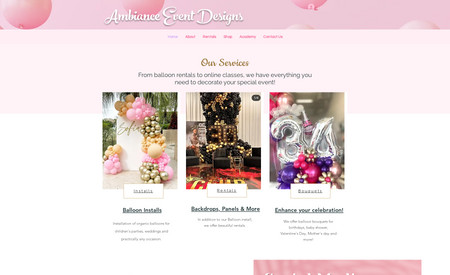 Ambiance : Wix website design, Wix Online Store set up