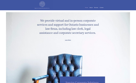 Legal Services Website: Spectra provides law clerk and legal assistance services.