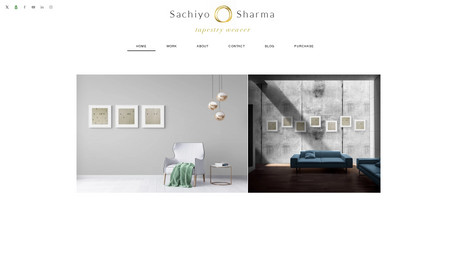 Sachiyo Sharma: This website was to demonstrate my client's artistic flair with her tapestry creations and an e-commerce function for selling them. 
