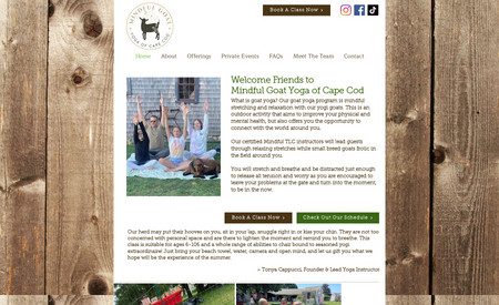 Mindful Goat Yoga: A simple website for Mindful Goat Yoga of Cape Cod