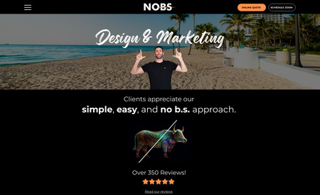 No BS Design and Marketing: This is our website!  Learn more about us, schedule a zoom or get a price quote from our page.